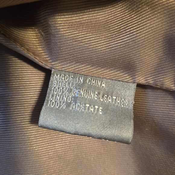 Vintage The Territory Ahead Suede Leather Jacket Floral Applique Tan Size Large - Picture 13 of 16